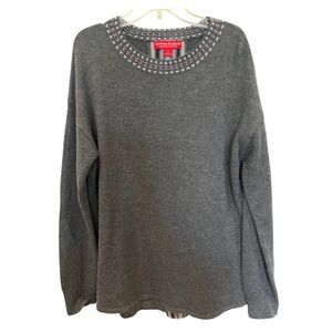 Krisom Klover merino wool gray crew neck sweater size medium